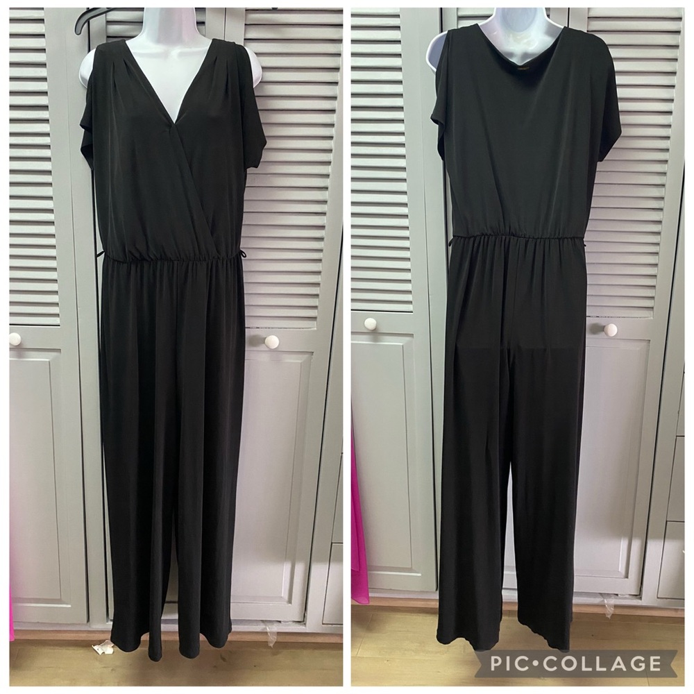 Thalia Sodi Women's Black Wide-Leg Jumpsuit with Elastic Waist